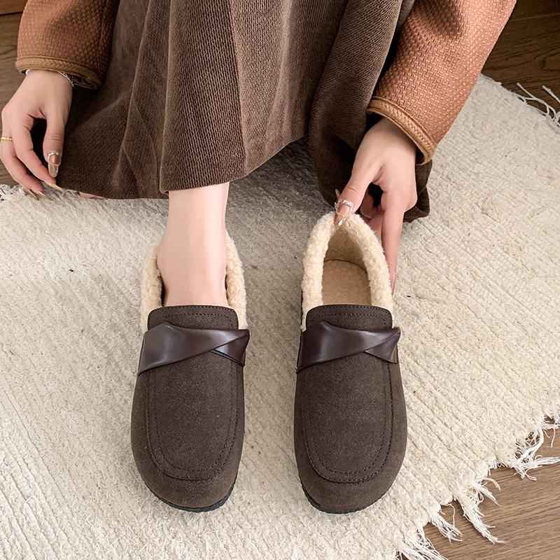 Fashion Women's Cotton Shoes 2024 Winter Slip-on Warm Plush Cotton Shoes Outdoor Casual Fashion Comfortable Shopping Women's Shoes
