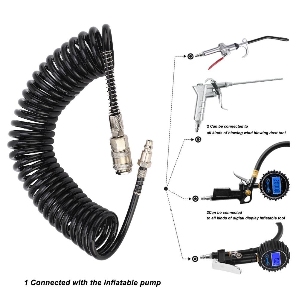 Coiled Coiled Air Hose Steel + PU Coiled Air Extension Hose  Air Compressor
