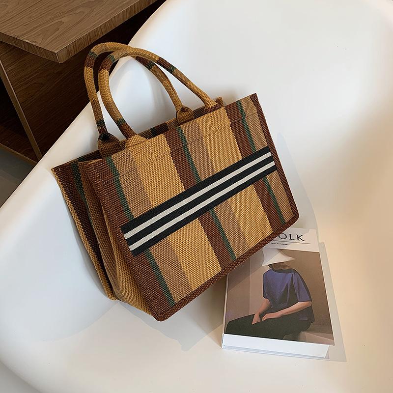 

Женская сумка через плечо, большая холщовая сумка-тоут для женщин, сумка из плетеной ткани в тон