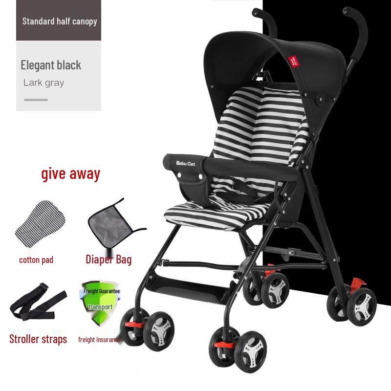 Lightweight Folding Umbrella Stroller with Reclining Seat for Babies and Toddlers
