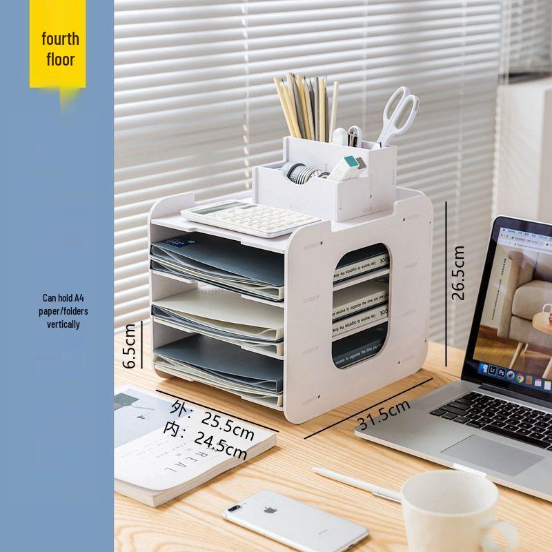 A4 Desk File Organizer and Storage Cabinet with Multi-layer Office Organization