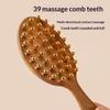 39 Teeth Head Massage And Gua Sha Tool Long Handled Massage Comb Scalp Head Meridian Comb Thickened Wide Wooden Comb