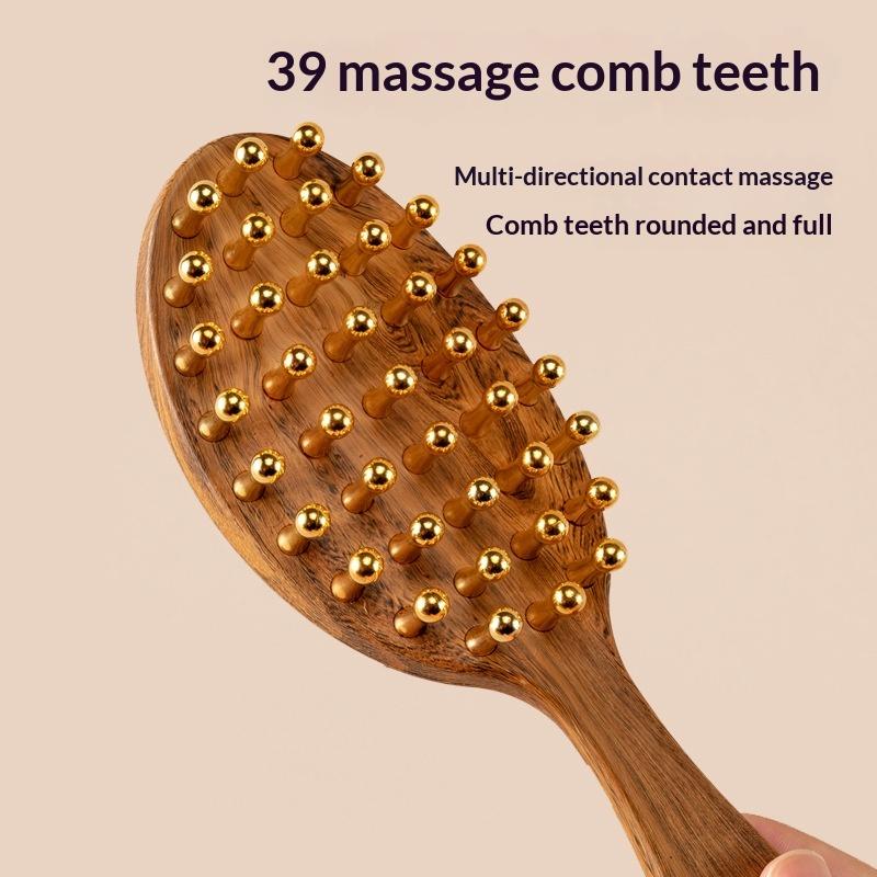 39 Teeth Head Massage And Gua Sha Tool Long Handled Massage Comb Scalp Head Meridian Comb Thickened Wide Wooden Comb