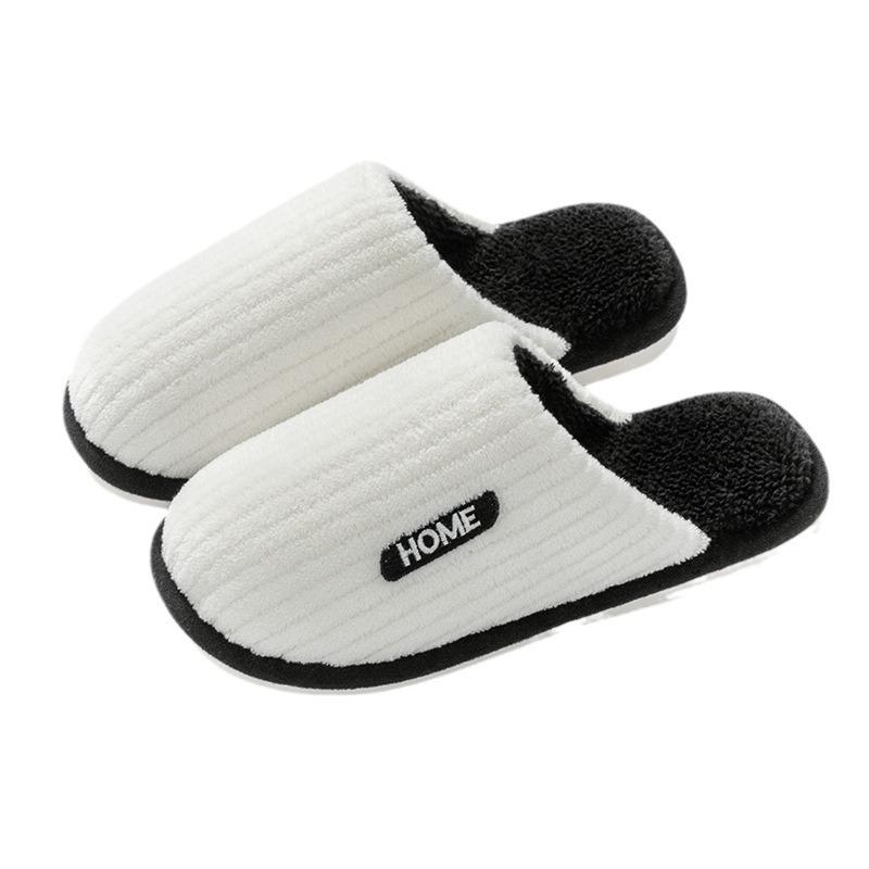 Cotton slippers women's winter new indoor home non-slip couple warm plush cotton drag men autumn and winter