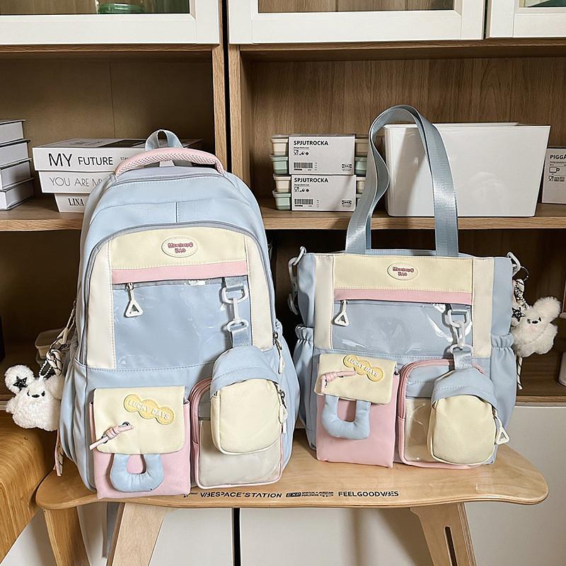 Sweet Girl Backpack With Fabric For School Use