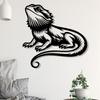 Realistic Bearded Dragon Iron Wall Sculpture Weatherproof Outdoor Art Garden Fence Decor Reptile Lover Gift Halloween Housewarming