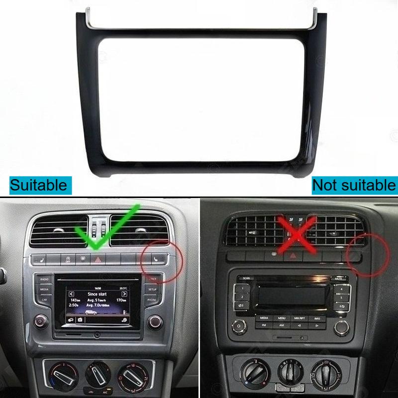 220*130mm 2DIN ABS Car Radio Fascia Frame for VW POLO 2014 2015 2016 2017 | Stereo Dash Trim Tallation Panel Kit