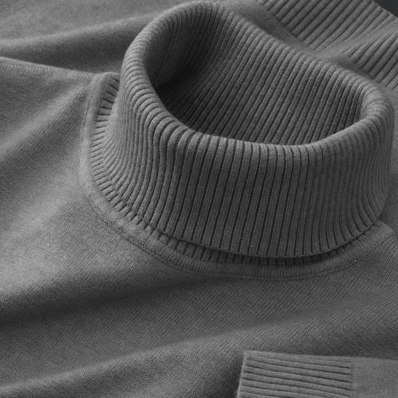 Nové Pánské Pletené Svetry Jednobarevné Rolák Prodyšné Pulovry Teplé Venkovní Základní Streetwear podzim Business Top