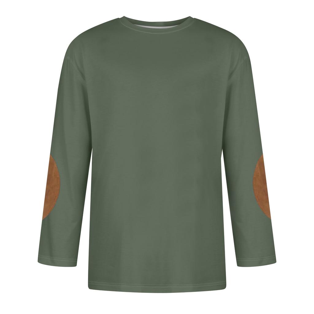 Herre Ensfarget Rund Hals Trekvart Erme Topp T-skjorte