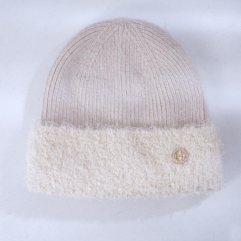 Women's Winter Warm Rabbit Wool Knitted Hat Korean Style Versatile Face Showing Small Windproof Ear Protection Wool Hat Cold Hat