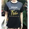 Bride Tribe Letter Print Short Sleeve T Shirt For Women Breathable Fashion Casual Wear
