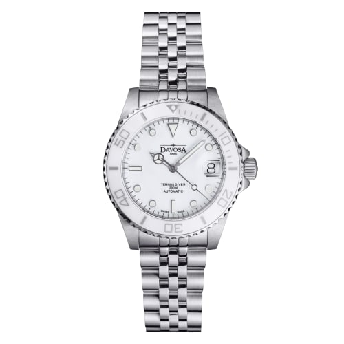 Davosa Ternos Medium Amaranto Automatic Watch, Swiss Made, Silver, 166.195.01, Men's