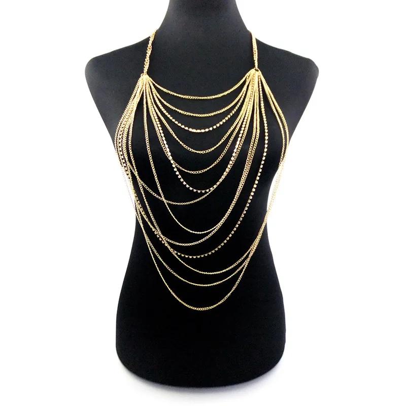 

Multilayer Body Chains For Women Rhinestone Chest Chain Fashion Body Chain Jewelry Sexy Accessories