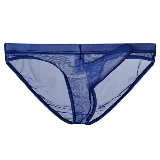 Men Briefs Mesh Elephant Nose Close Fit Mid Waist Transparent See Through Stretchy Panties for Honeymoon