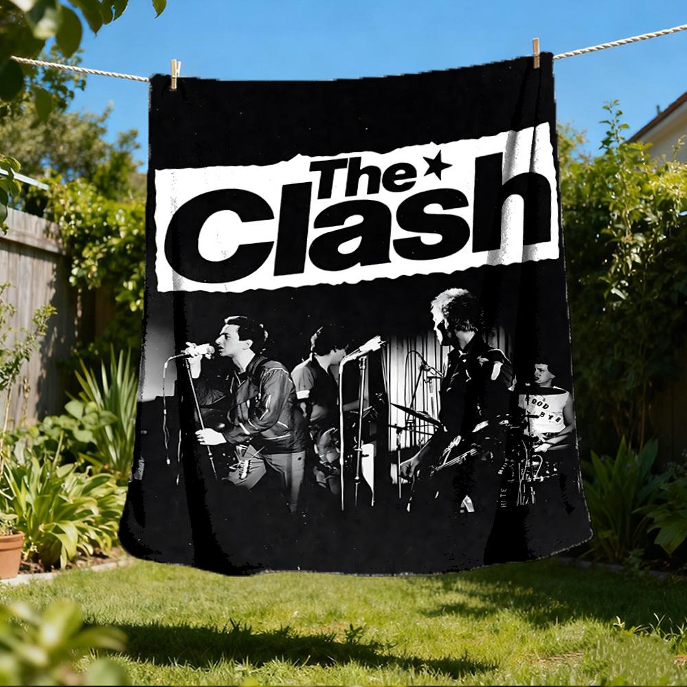 1 Stück The Clash Outdoor Personalisierte Flanelldecke, Weich, Leicht, Personalisierte Flanelldecke, Digitaldruck,
