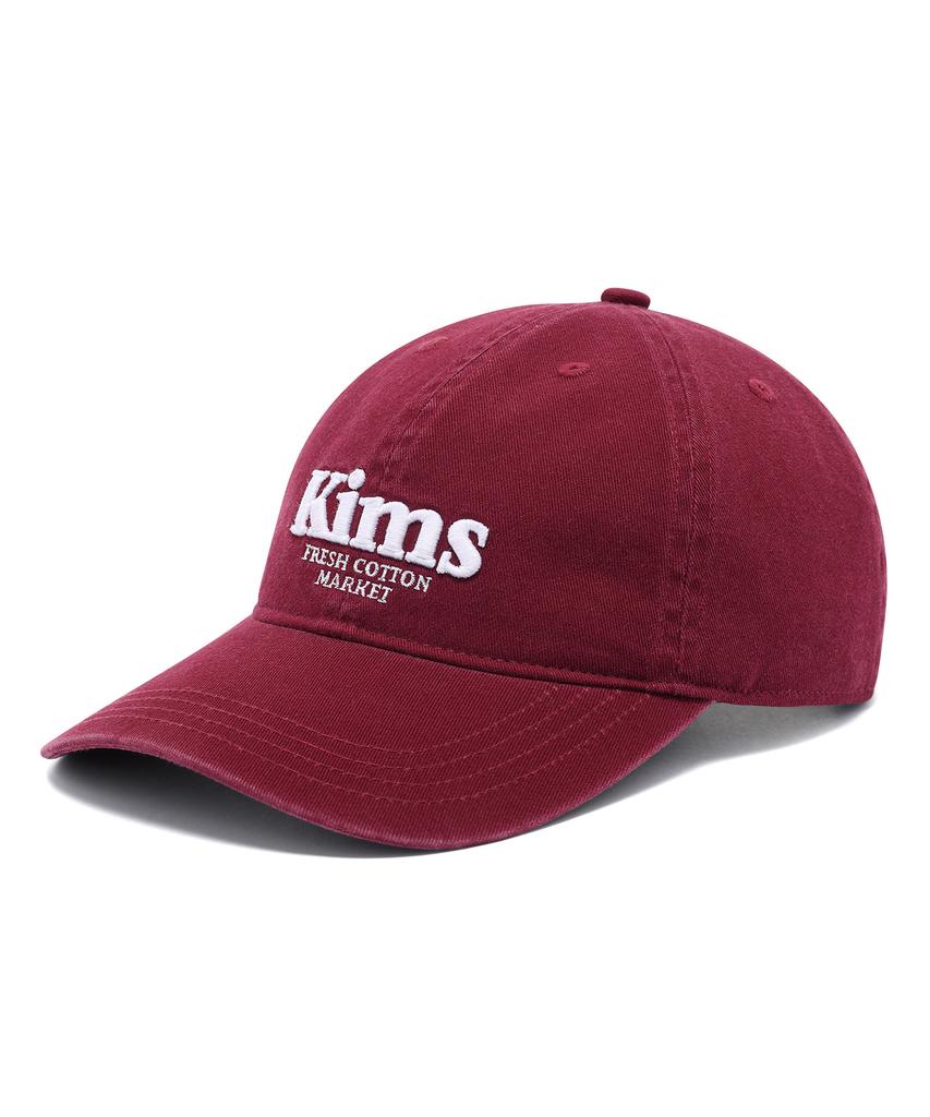 Kimseupeulesikoteunmakes Kims Bam Logo Ball Cap Burgundy
