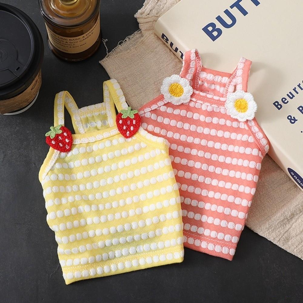 Strap Dog Vest Striped Pattern Puppy Outfit Cute Style PET Dress Photo Props