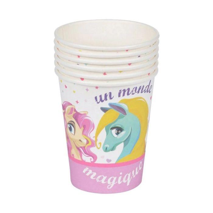 Set de 6 gobelets en papier Poney magique
