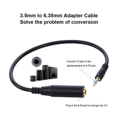 Kabel audio adaptéru 3,5 mm na 6,5 ​​mm Převodník 3,5 mm samec na 6,35 mm samice