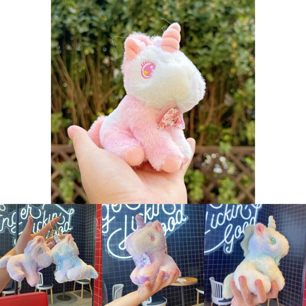 Unicorn Plush Keychain With Bow Decoration And Bright Colors For Kids And Collectors