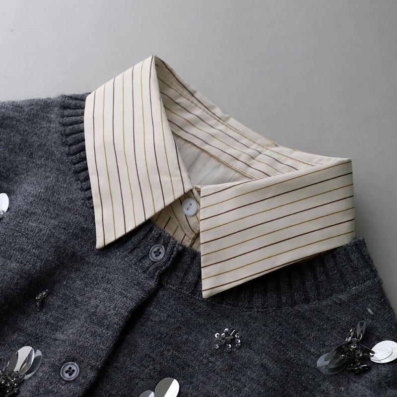 Mens Striped Formal Suit Fake Collar for Women Lapel Shirt Detachable Collar Sweater Suits Removable False Collar Neck Ties