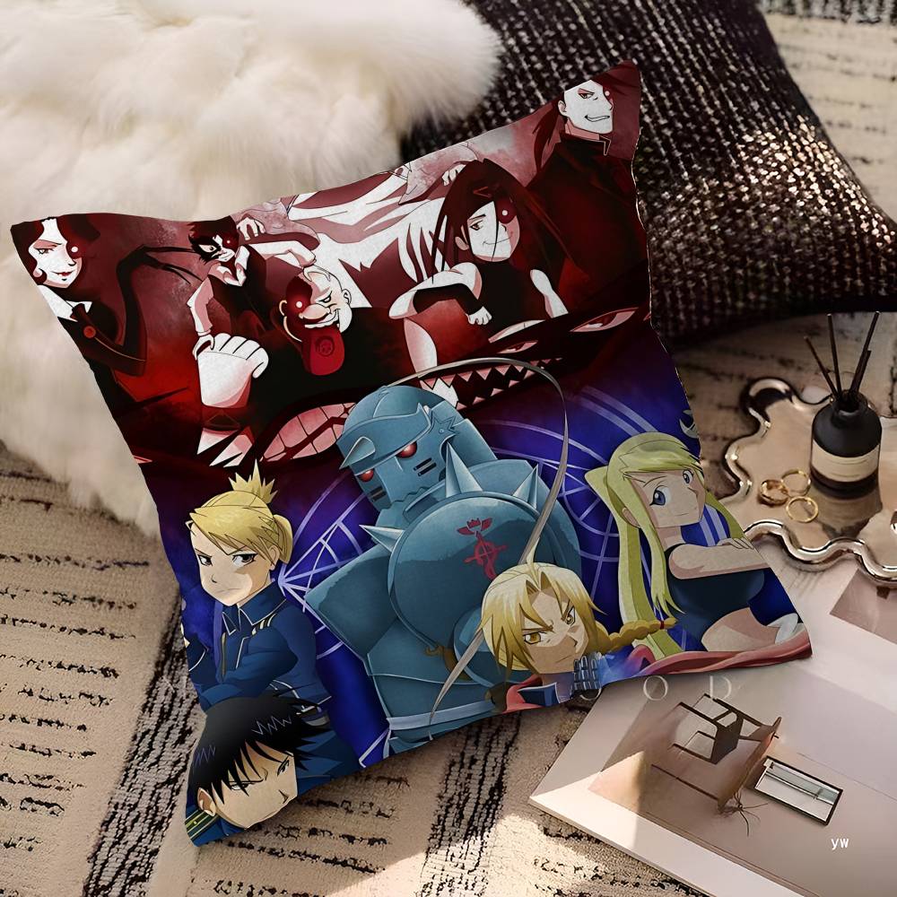 Anime Fullmetal Alchemist Cushion Cover Pillowcase Upholstery Sofa Throw Pillow Home Decor Pillowcas