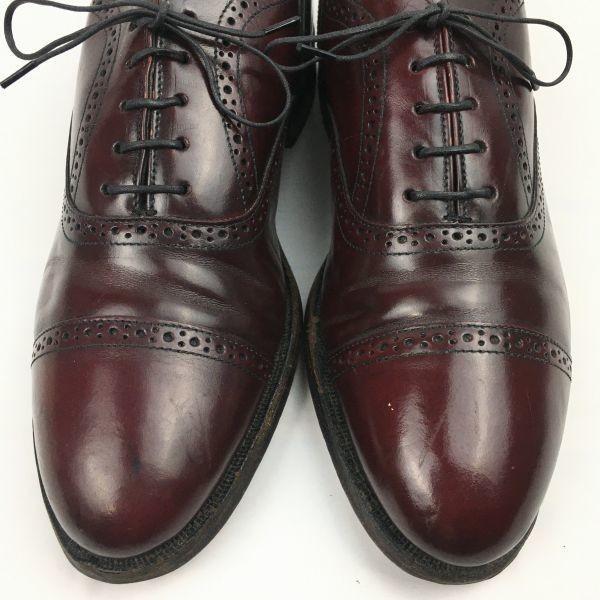 80s Vintage STAFFORD Semi Brogue Cap Toe Shoes Burgundy size 7.5D 25.0-25.5 Men's(USED)