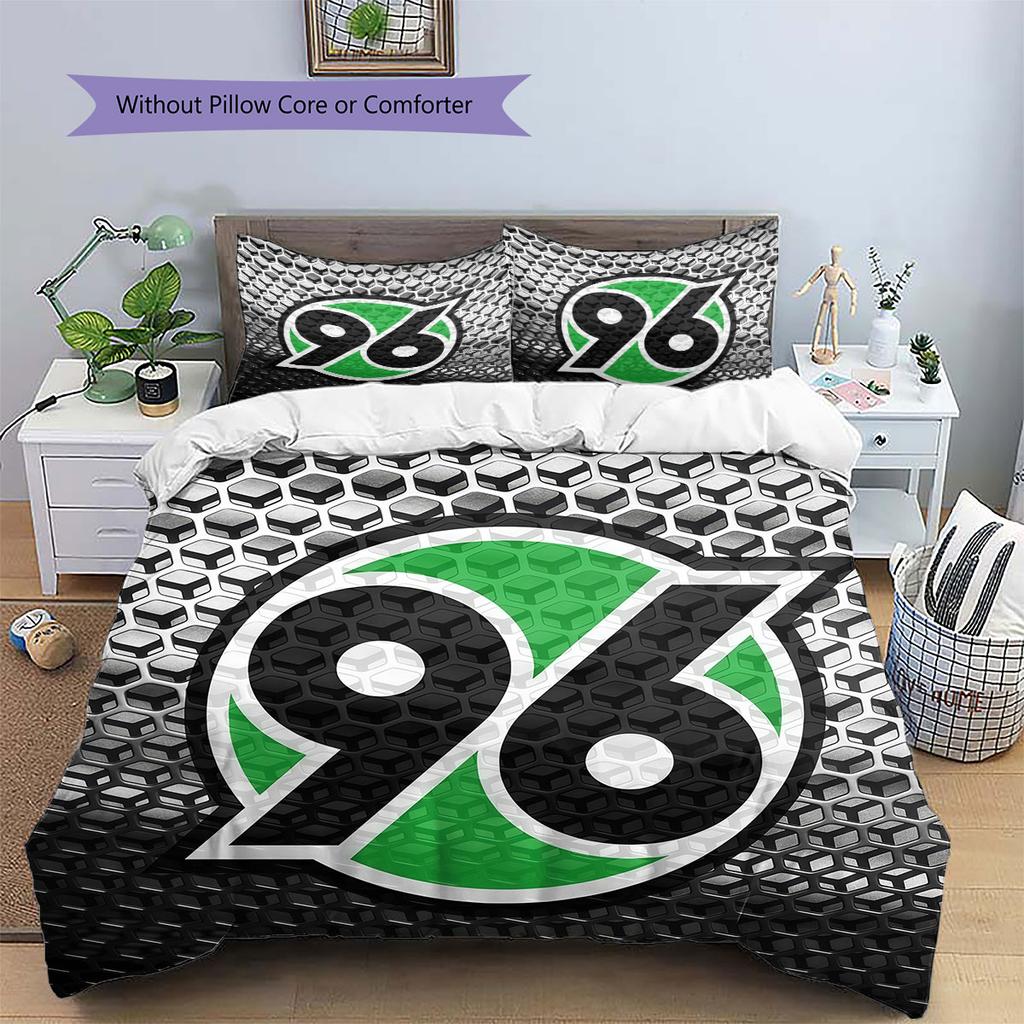 Hannover 96 Pattern Bedding,Quilt Set Quilt Cover Pillowcase Home Birthday Gift(1 * duvet cover + 2 * pillowcase, without core)