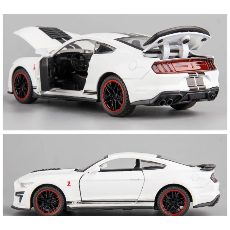 1/32 Ford Mustang Shelby GT500 Supercar High Simulation Car Model Alloy Pull Back Kid Toy Car 4 Open Door Children's Gifts