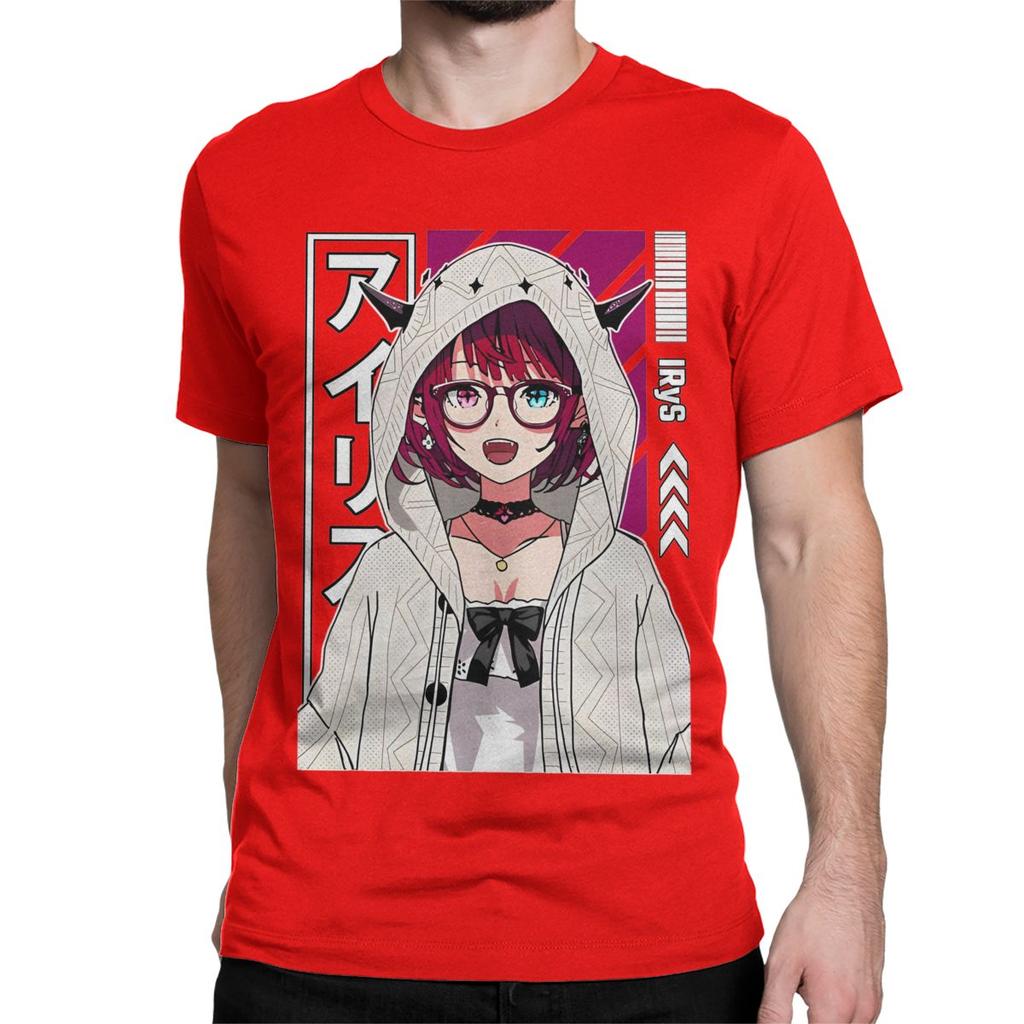 Pánské Dámské IRyS s Kapucí Hololive Tričko Léto Bavlna Topy Móda Krátký Rukáv Kulatý Výstřih Tričko Grafické Potištěné Tričko