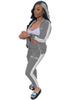 European and American Women's Fashion Letter Embroidery Zipper Sport Casual Two-Piece Set