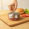Stainless Steel Hamburger Patty Press Anti Slip Wooden Handle Nonstick Surface For Home Kitchen Bbq Homemade Burgers
