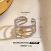 Vintage Gold Silver Color Flower Leaf Rings for Women Stainless Steel Irregular Chain Heart-Shaped Starfish Rings Jewelry Gifts