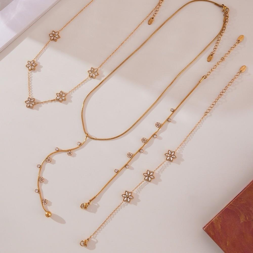 Elegant Y Chain Necklace Bracelet Choker Necklace Fashion Zircon Necklace  Women Jewelry