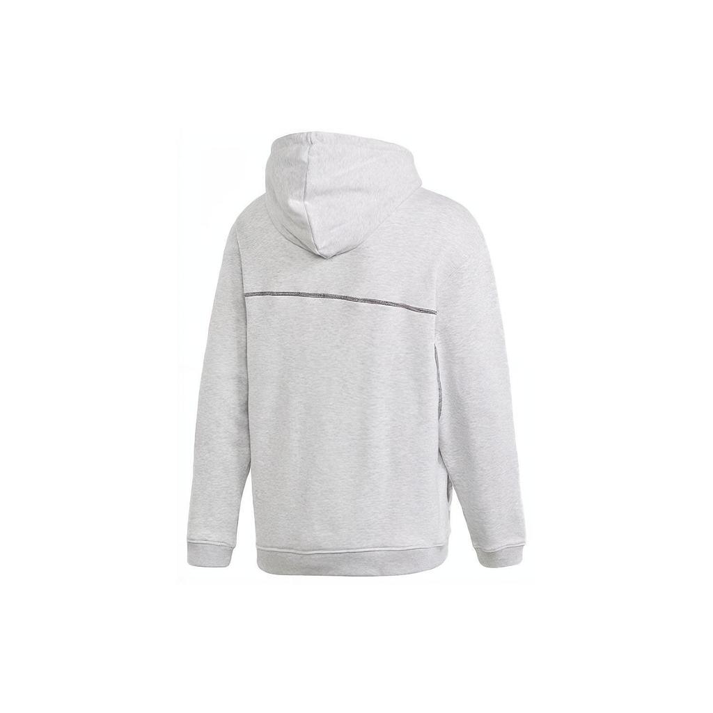 adidas Solid Color Hooded Sweatshirt Men Tops Grey GD9311