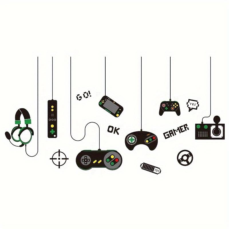 Gamer Wandsticker für Jungen Mädchen Game Controller Aufkleber Kinderzimmer Dekor Cartoon Wandbild Kunst Abnehmbare Vinyl Aufkleber