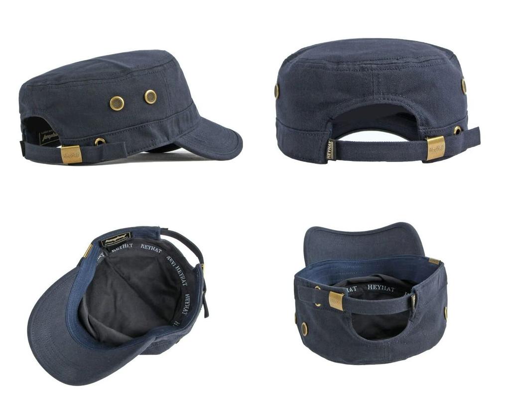 AXIAO Cotton Military Work Adjustable for Fall and Winter Outdoors and Fishing Men's 100% Cap, Size, (Blue)