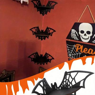 1PC Halloween Party Dekoration Leuchter Regal Lagerung Regal Spinne Web Bat Ecke Regal Hause Dekoration Artikel