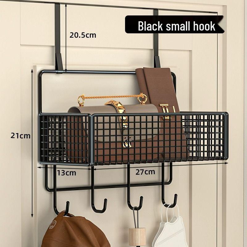 Настенная вешалка-полка для прихожей для пальто и шляп Large Single-Layer Door чёрный 1290₽