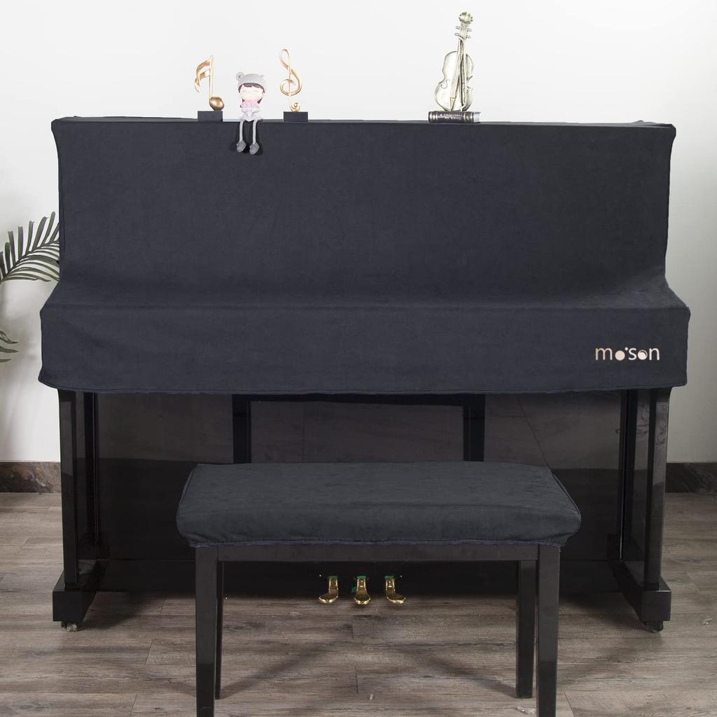 Protect your piano with a Mooson upright piano cover includes piano keyboard cover cloth and piano dust cover high-quality - (black).