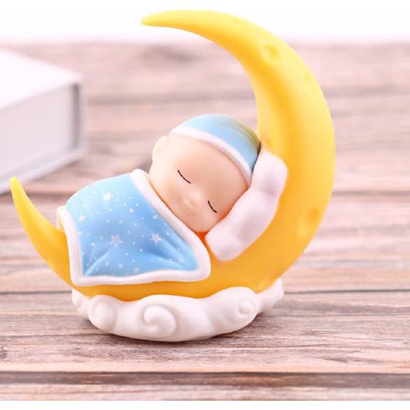 Toyvian Спящий младенец Топпер для торта Фигурка Топпер для торта Украшения на приборную панель автомобиля DIY Поделки Мини-фигурка младенца Украшение для вечеринки в честь рождения ребенка