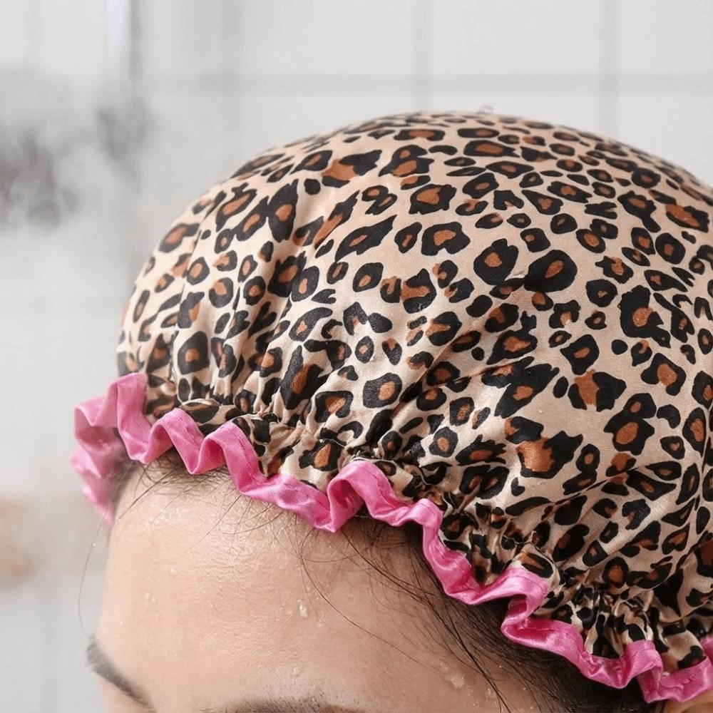 4PCS/SET Waterproof Shower Cap Elastic Hair Care Hat Bath Cap Bathing Hat  Water Activities
