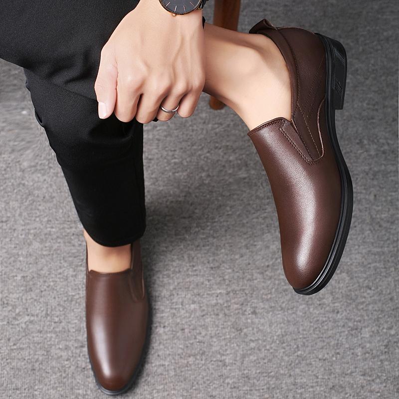 Pantofi formali de afaceri din piele cu slip-on, pantofi de mireasă negri ocazional pentru bărbați, rochie, pantofi oxford de modă, pantofi de birou ascuțiți