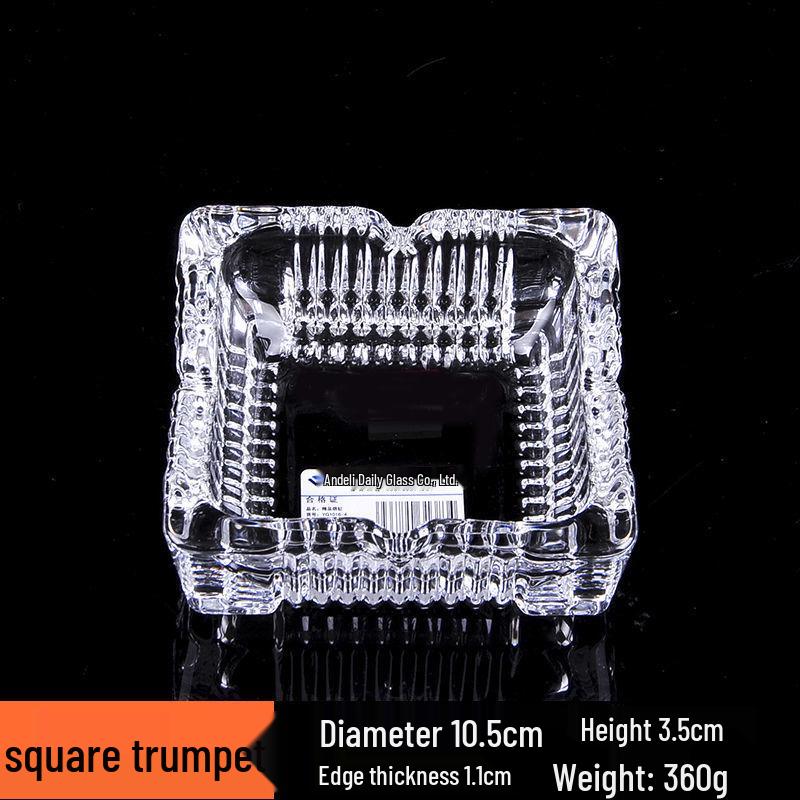 Buy One Get Two: Large Crystal Glass Ashtray for Home, Bedside, or Bar