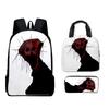 Trendy Popular Funny Novelty The Boiled One 3D Print 3pcs/Set Student School Bags Laptop Daypack Backpack Lunch bag Pencil Case
