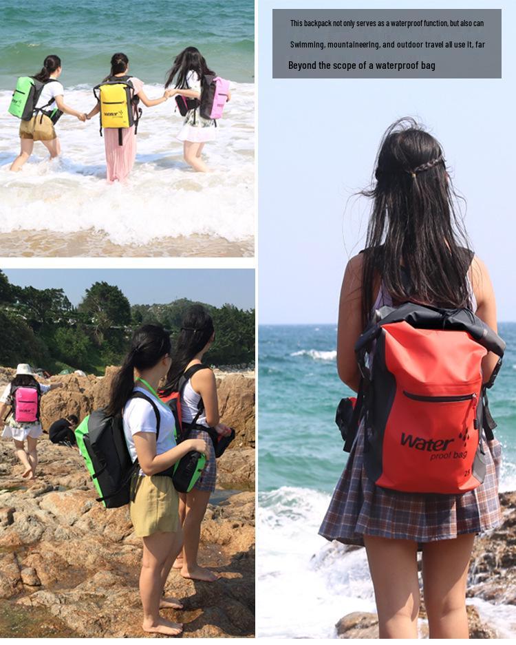 Outdoor Waterproof Multipurpose Backpack for Rafting, Mountaineering, and Swimming with Folding Water Bladder