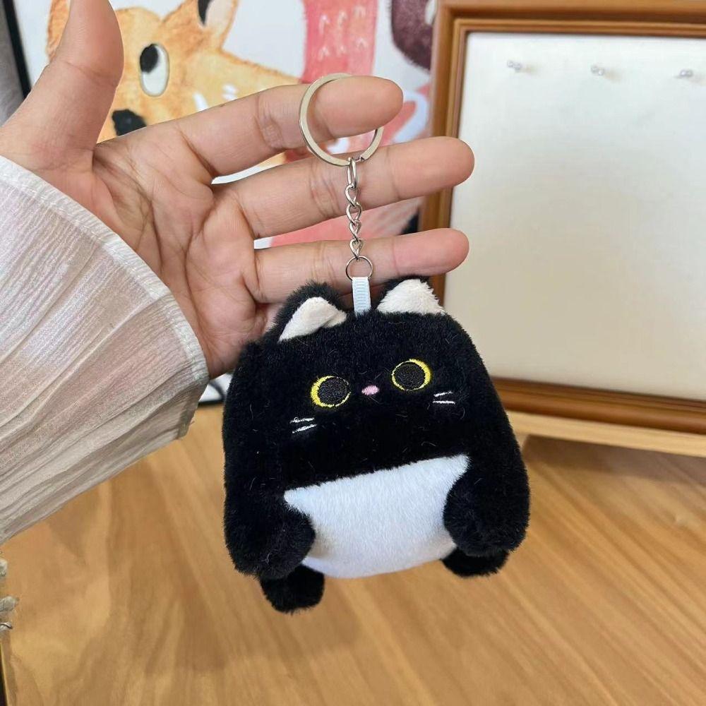 Soft Square Cat Plush Keychain Block Cat Kitten Plush Doll Keyring  Decorations