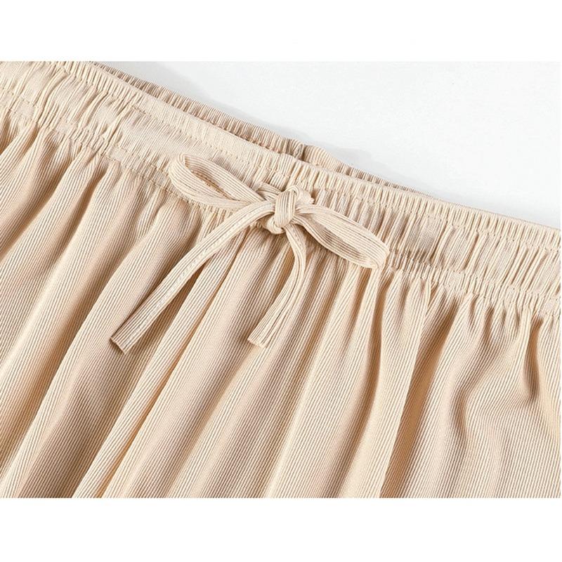 Women Summer Wide Leg Pants Drawstring Pants High Waist Straight Pant Korean Loose Sweatpants Long Trousers Ice Silk Pants