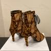 Fashion Female Shoes Leopard Print 2025 Peep Toe Women's Sandals Mesh Ankle Boots High Heel Fishnet Boot Ladies Lace Latin Dance Shoes