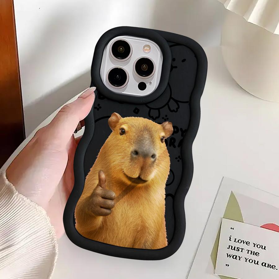 Soft Phone Cover Case for iPhone 18 13 15 Plus 11 8 14 17 Air 16 Pro Max 12 XR Capybara Cute Fashion